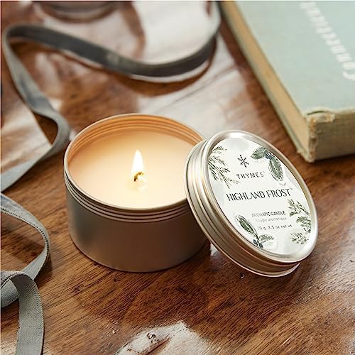 Thymes Travel Tin Holiday Candles - Highland Frost 25 oz