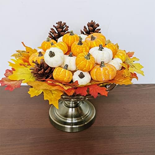 Winlyn 32 Pcs Assorted Artificial Mini Pumpkins