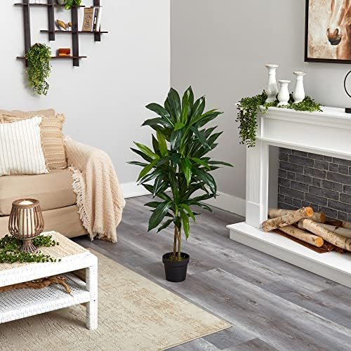 Nearly Natural 48in Dracaena Silk Plant Real Touch Green
