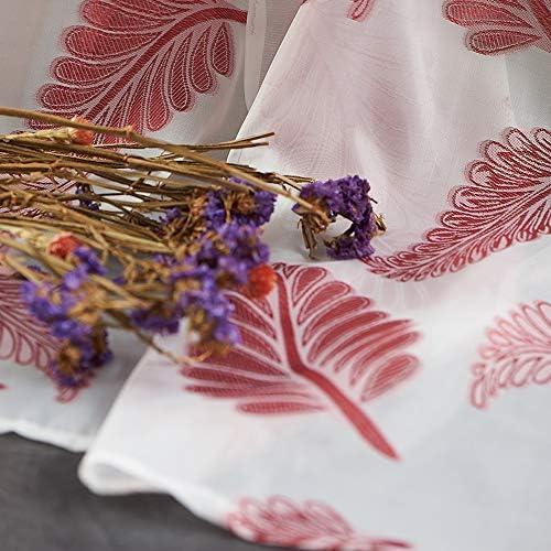 KEQIAOSUOCAI Christmas Red Sheer Luxury Curtain Scarf 52x144 Inches