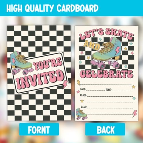 Roller Skate Birthday Invitations 30-Pack