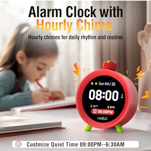 MOMILLA 4 Alarm Clock with Colorful LCD Display
