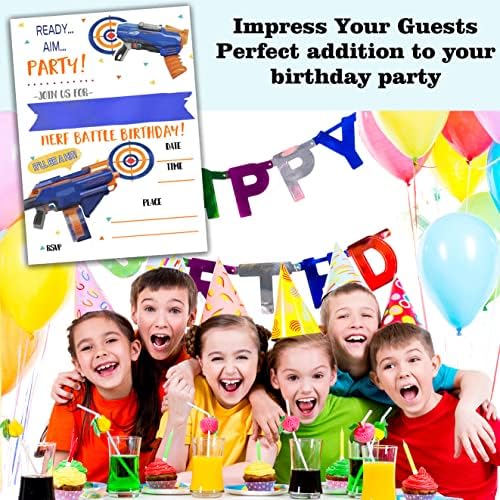 Nopoben Dart War Party Invitation Cards with Envelopes