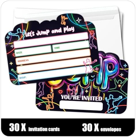 Lets Jump Birthday Invitations Set of 30 with Envelopes