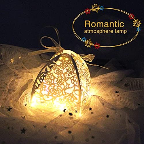 Laser Cut Rose Candy Boxes 70Pcs Beige Wedding Favor