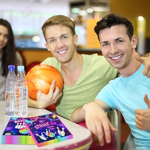 Bowling Birthday Napkins 40Pcs Rainbow Neon Glow Girl Party Decorations