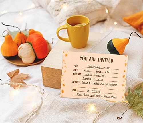 SICOHOME Thanksgiving Invitations Set 12pcs 5x7 with Envelopes