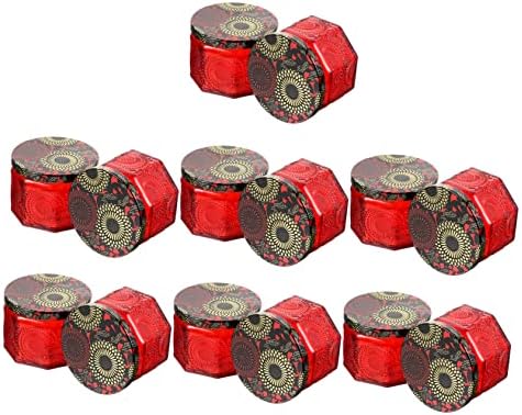 14-Piece Embossed Glass Candle Jar Set with Lids