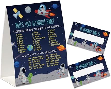 Whats Your Astronaut Name Card Game for Baby Showers