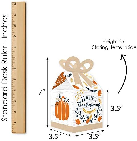 Big Dot of Happiness Happy Thanksgiving Bow Boxes Set of 12