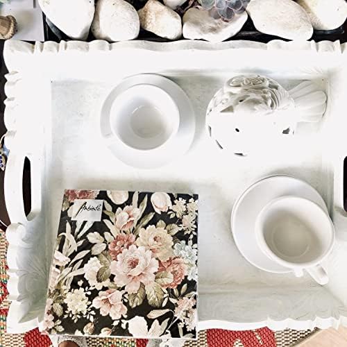 20-Count 65x65 Black Rose Napkins for Decoupage
