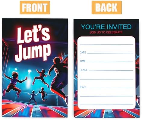 VIVORA Lets Jump Birthday Invites 30 Cards Envelopes