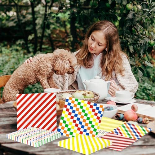 40Pcs Colorful Rainbow Napkins for Birthday Parties