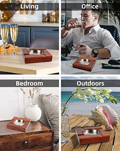 Wood Cigar Ashtray with Gift Box - Classic Design