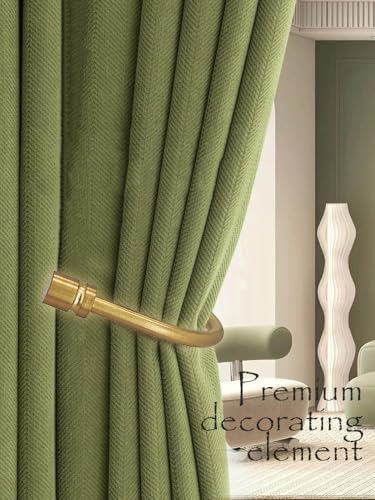 2 PCS Dark Gold Metal Curtain Holdbacks with Hooks and Finials