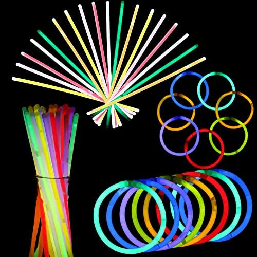 32 Pack Neon Valentines Day Gift Cards with Glow Sticks
