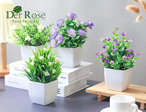 Der Rose 4 Pack Artificial Plants Indoor Decor