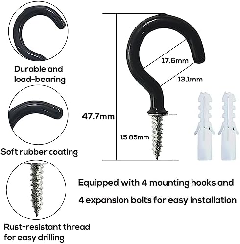 Curtain Tiebacks Ropes 4 Pack Metal Hooks Indoor Outdoor Use