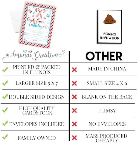 Christmas Invitations with Envelopes 20 Pack 5x7 Double Sided