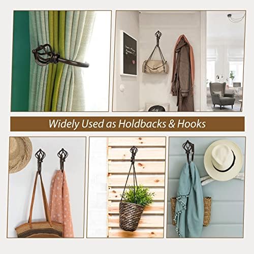 KAMANINA Bronze Decorative Curtain Holdbacks Twisted Cage Finials 2 Pack