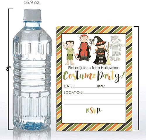 Halloween Costume Party Invitations 20pk 5x7 Fill-In Cards with Envelopes