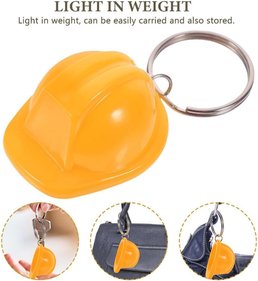 STOBAZA 6pcs Mini Hard Hat Keychain Set