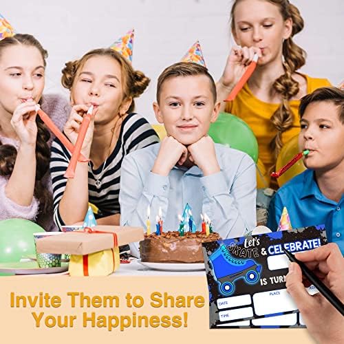 YSTEP Neon Roller Skating Birthday Invites