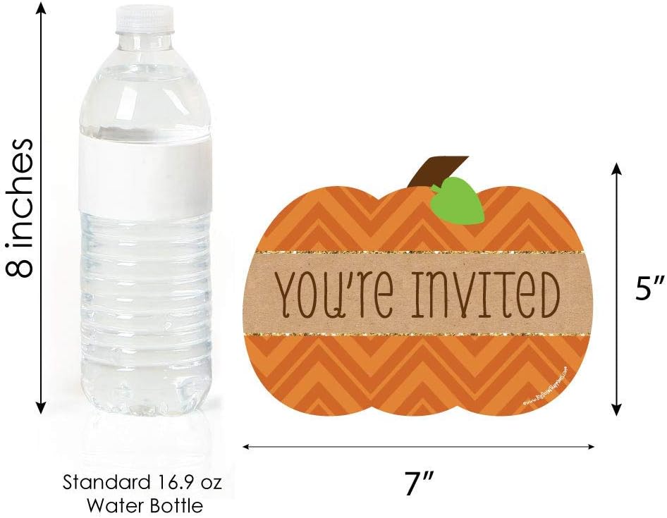 Big Dot of Happiness Pumpkin Patch Invitation Set of 12