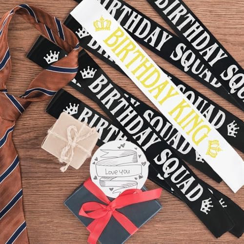 7 Pcs Birthday King Sashes for Men or Boy