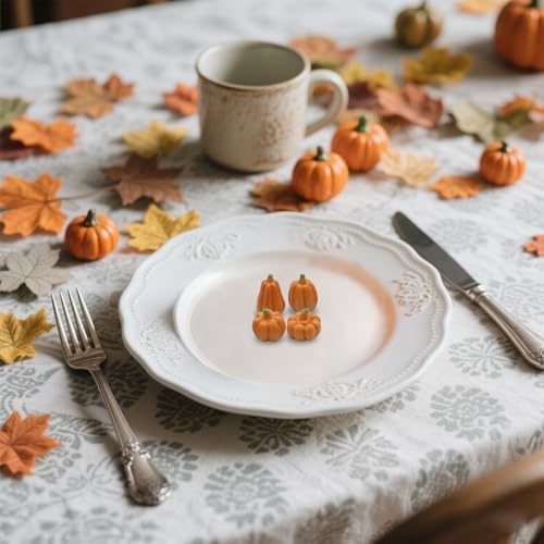 FESTGLOX 100Pcs Mini Resin Pumpkins for Fall Decor