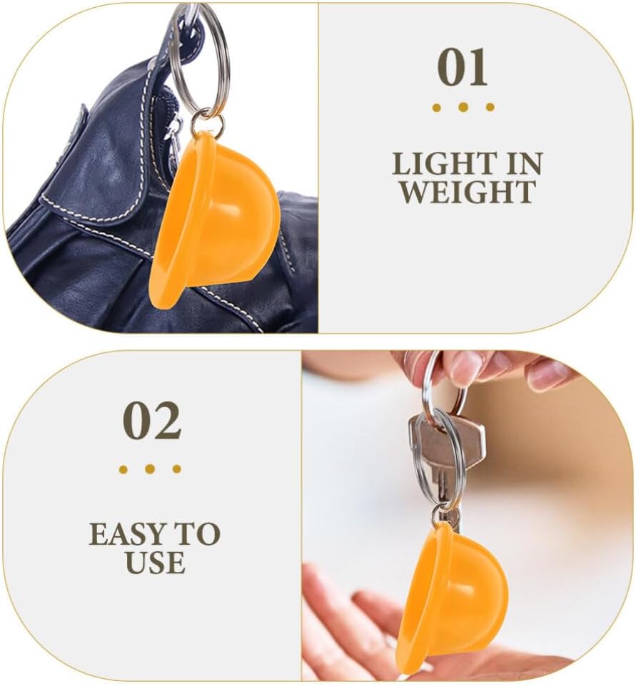 STOBAZA 6pcs Mini Hard Hat Keychain Set