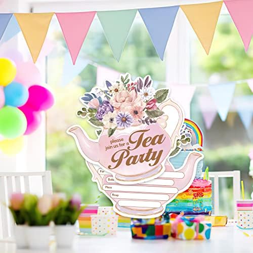 AEHIE 20 Piece Floral Tea Party Invitation Set