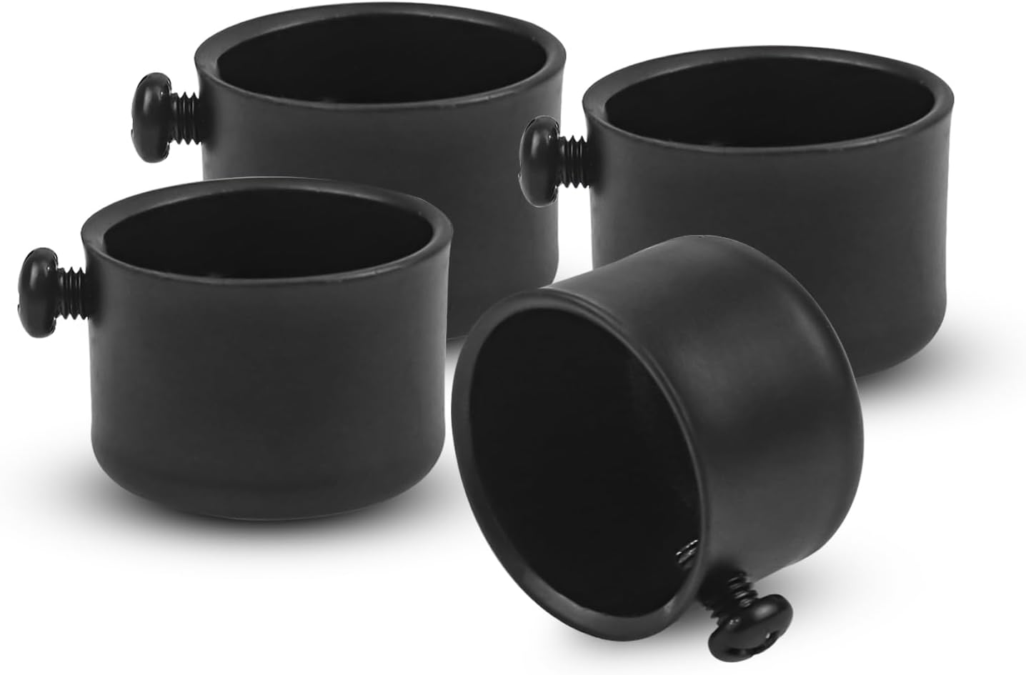 Stainless Steel Curtain Rod Ends Finials Black 4-Pack Up to 11 Diameter