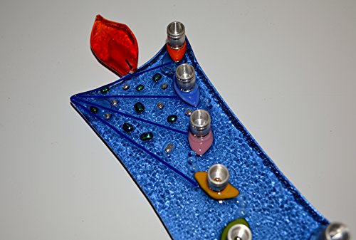 Handmade Fancy Candle Glass Menorah