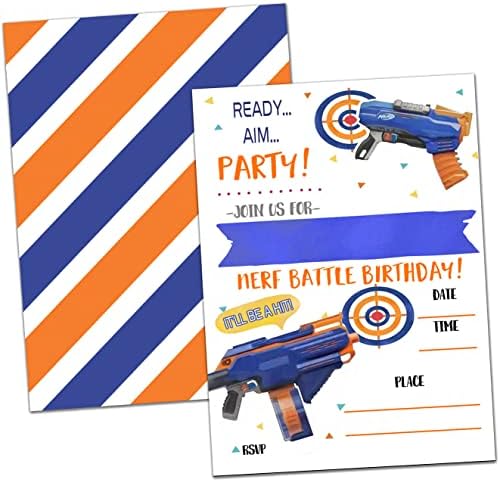 Nopoben Dart War Party Invitation Cards with Envelopes