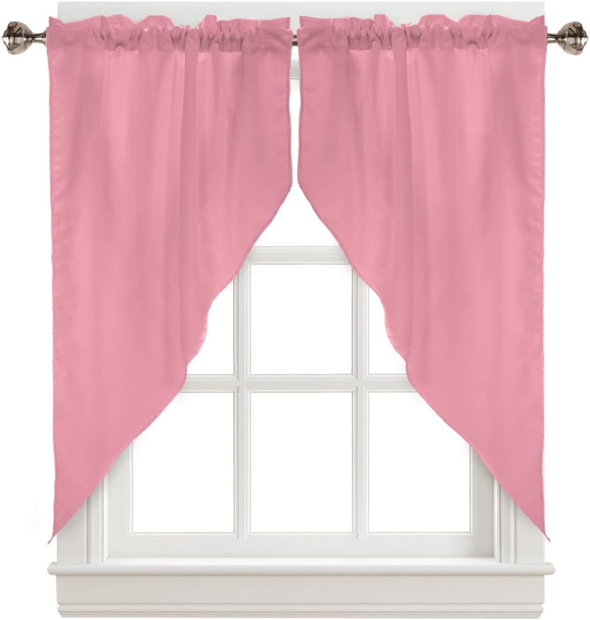 Pink Swag Valances for Kitchen Windows 36x56 In