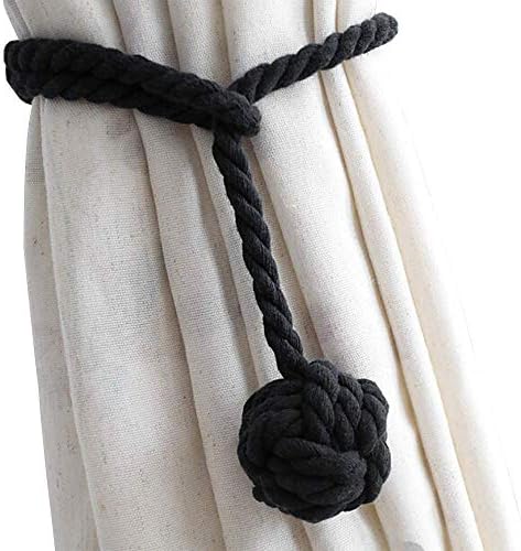 Melaluxe 4 Pack Heavy Duty Curtain Tiebacks - Black