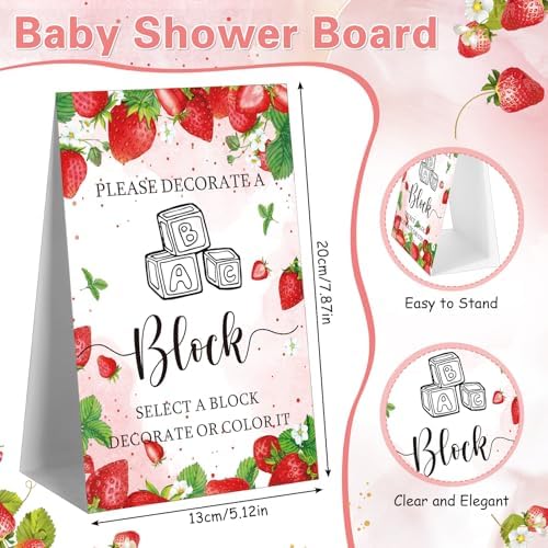 Marsui 136 Pcs Baby Shower Blocks Game Kit Strawberry