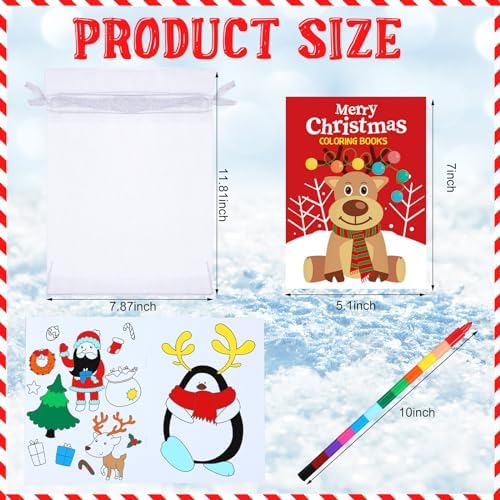 Zhanmai 48 Set Christmas Coloring Books Gift Pack