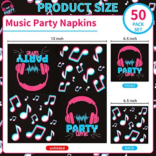 DYLIVeS Music Theme Party Napkins - 65 Inch Pack of 50