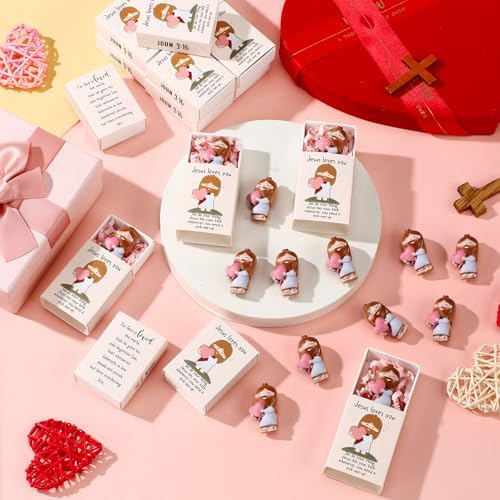 Wettarn Mini Jesus Figurines with Storage Box