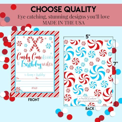 Christmas Invitations with Envelopes 20 Pack 5x7 Double Sided