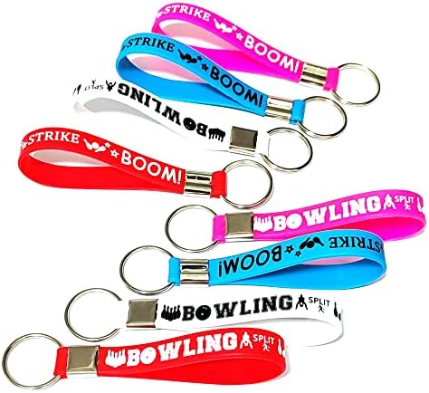 Oringaga 24PCS Bowling Theme Silicone Keychains