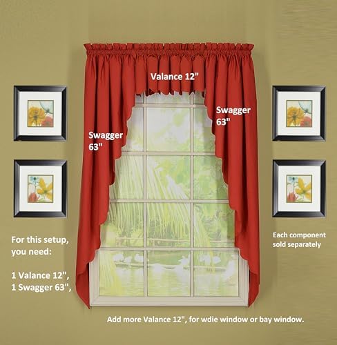 Todays Curtain CA2003K Orleans 38 Inch Swag Pair Tambour Scallop Edge Curtain