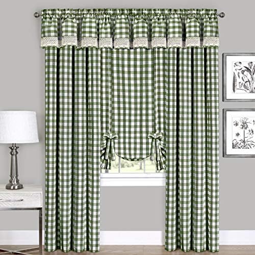 Farmhouse Curtains Buffalo Plaid Swags Panel