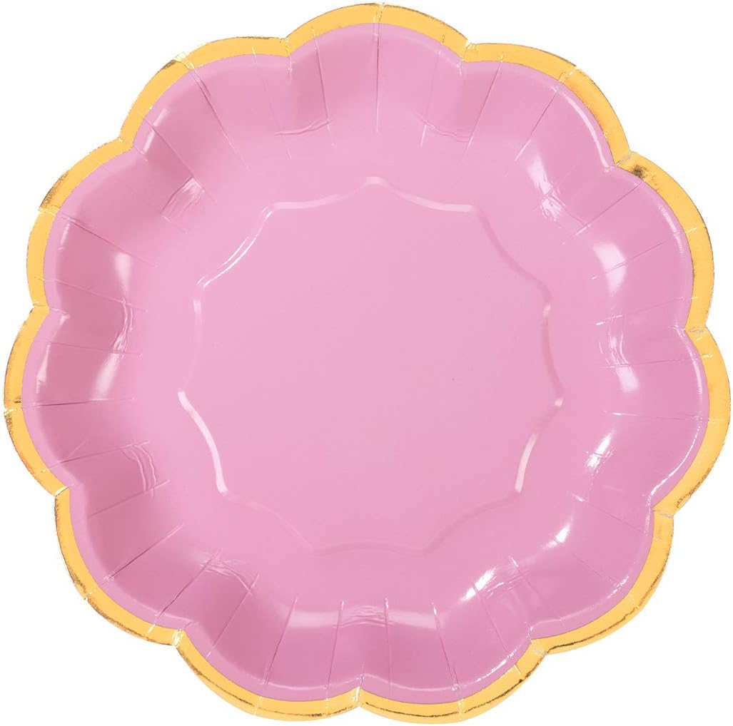 Talking Tables Pack of 12 Rose Gold Foil Edged Plates