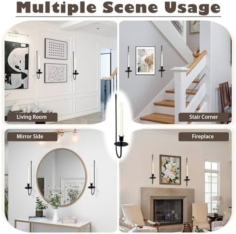 DFLU Metal Wall Candle Sconces Holder Set of 2