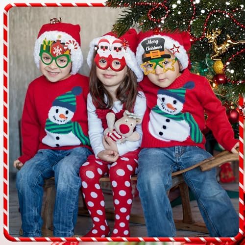 Syhood 48 Pcs Paper Christmas Glasses Bulk