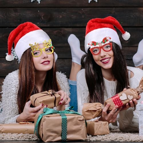 Toulite 48-Piece Santa Hat Glasses Costume Set