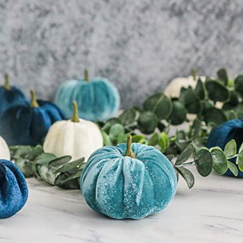 Romingo Halloween Artificial Velvet Pumpkins 12 Pack